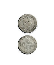 1843-A German States PRUSSIA 2-1/2 Silber Groschen KM# 444 Silver Coin