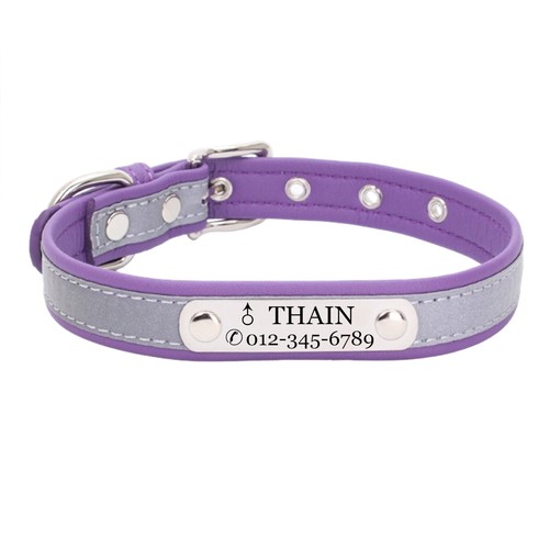 Collar reflectante personalizado para perro gato con placa de identificación grabado personalizado para perros - Imagen 13 de 20