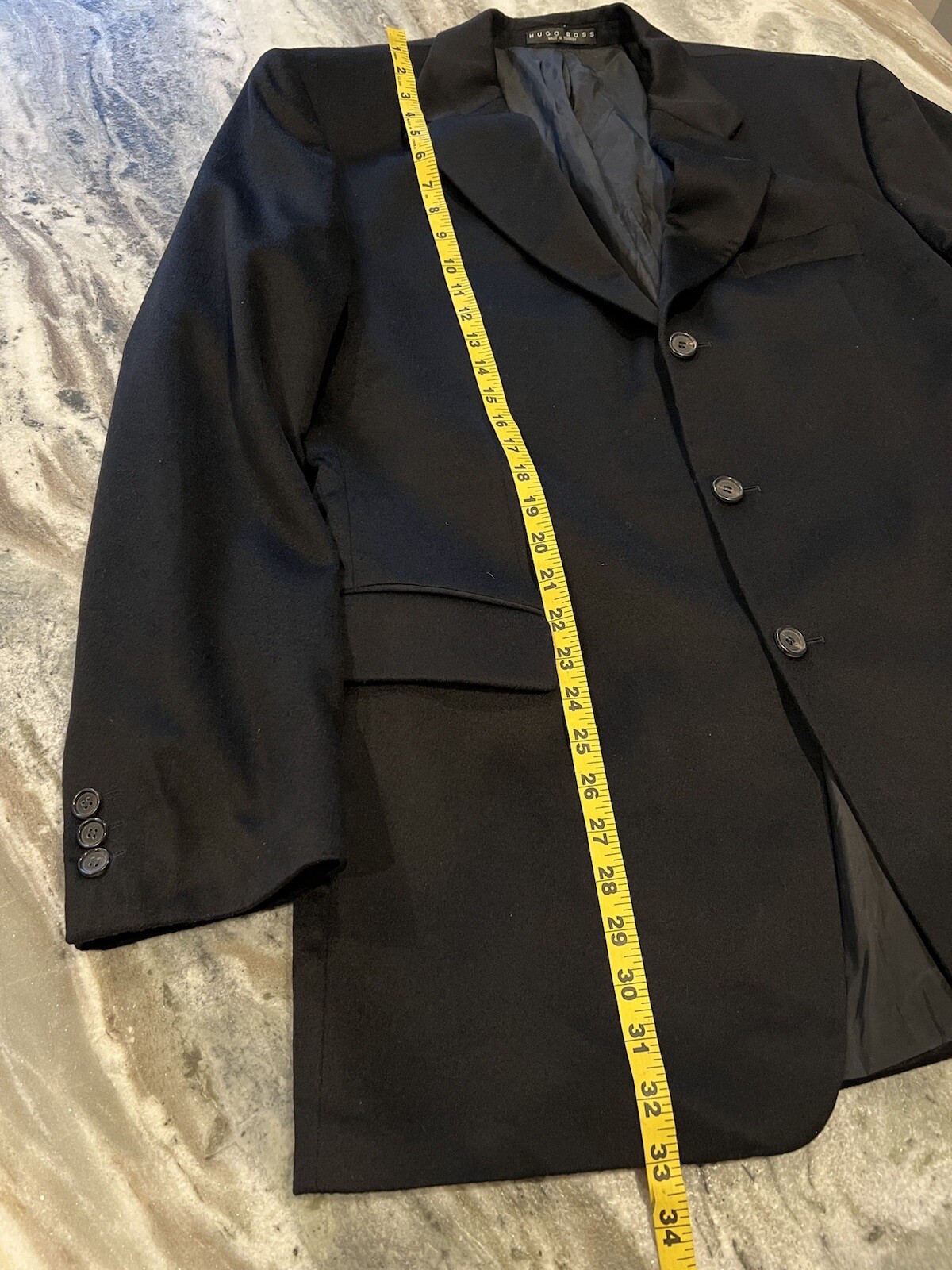 Hugo Boss Angelico Loro Piana Mens Black Cashmere 3 Button Blazer Jacket 44R thumbnail 6