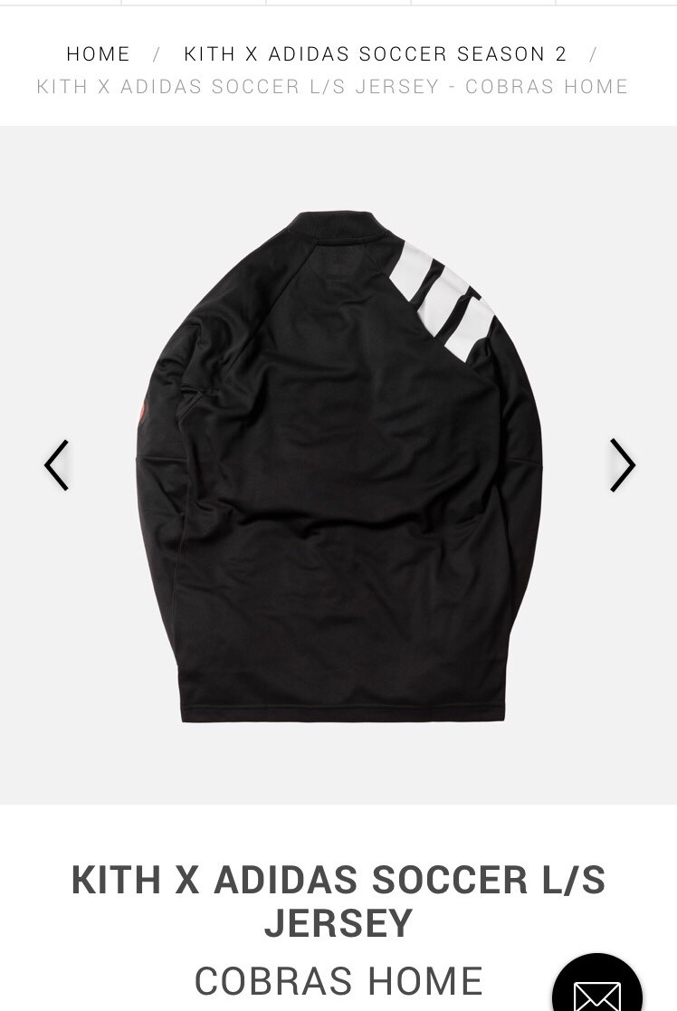 Kith x Adidas Soccer L/S Jersey Cobras Home Black Red White Kith x Adidas Soccer L/S Jersey Cobras Home Black Red White