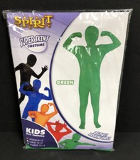 Kids Green Super Skins Costume Childs M 8-10 Zentai Unitard Spirit Halloween