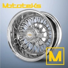 13x7 Luxor Wire Wheels 72 Cross Rev Rim Chrome Single 1 Piece Set