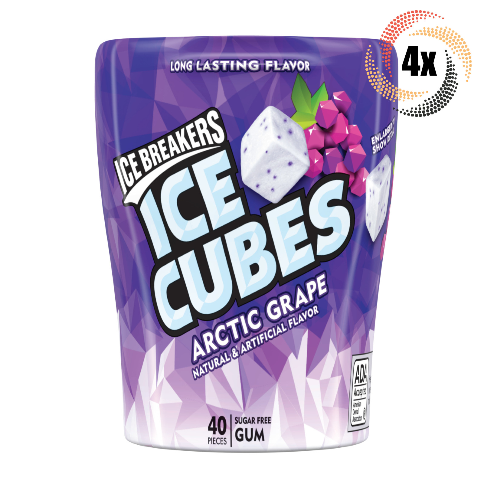 4 бутылки ледокола Arctic Grape Ice Cubes | по 40 штук в каждой | Без сахара