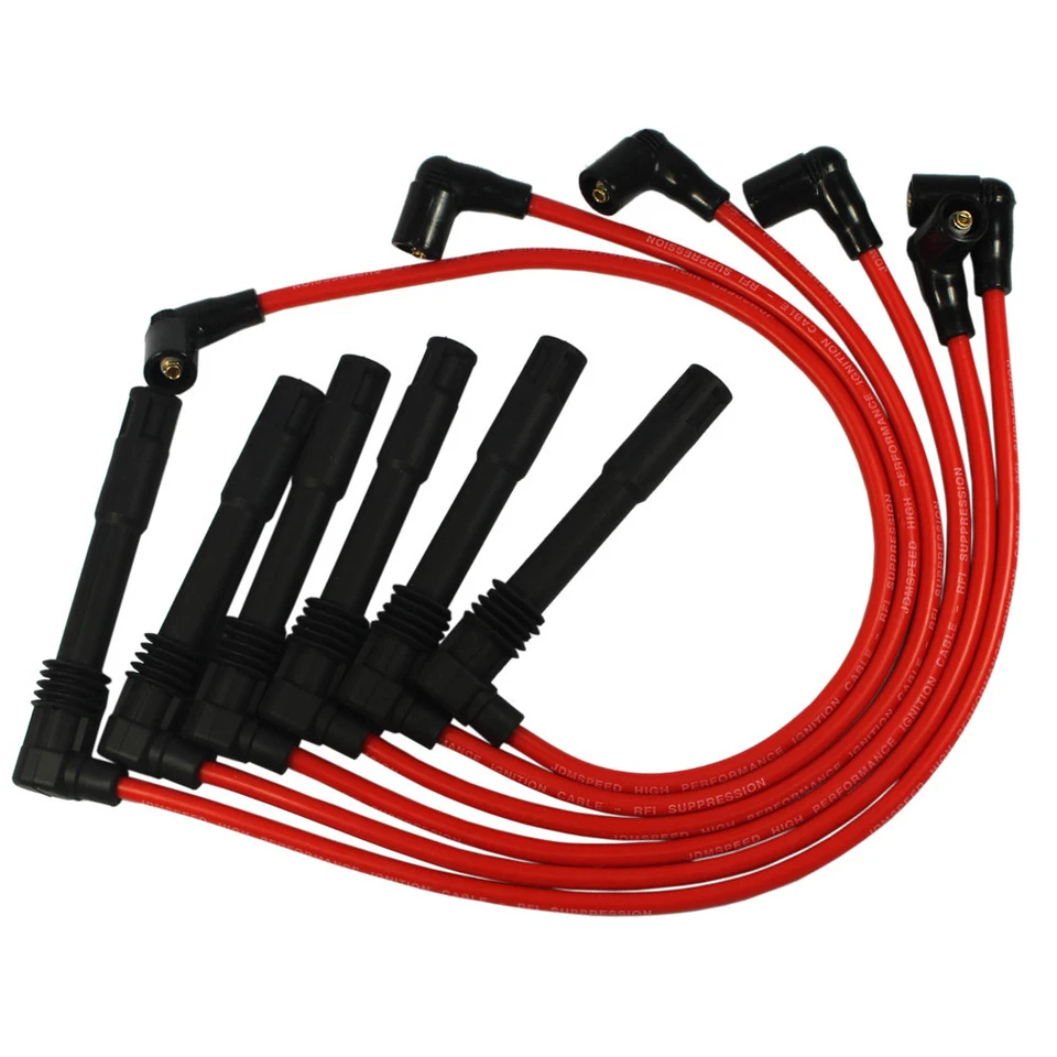 Juego de cables de bujía JDMSPEED rojo para Volkswagen Passat Audi A4 A6 2,8 L 671-6165 Foto 3 de 4
