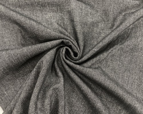 Wool Linen Suiting Fabric Black Sharkskin Weave Formal Dressmaking - Picture 4 of 10