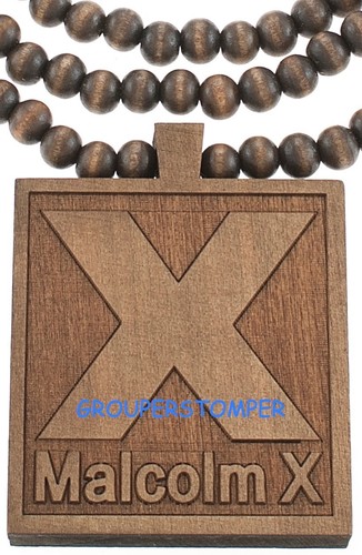 Malcolm X Necklace New All Wood Pendant With 36 Inch Long Wood Bead Chain - Picture 15 of 17