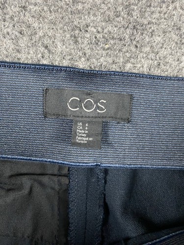 Cos Damen Cropped Anzughose Größe 6 Seitenreißverschluss Knöchelblau Karriere Büro Baumwolle - Bild 6 von 11