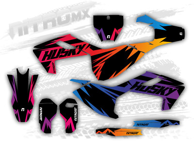 Kit Graphique Adhésif Pour Husqvarna TC/FC 125-450 2014-2015 - Vinyl, Couleur Bleue