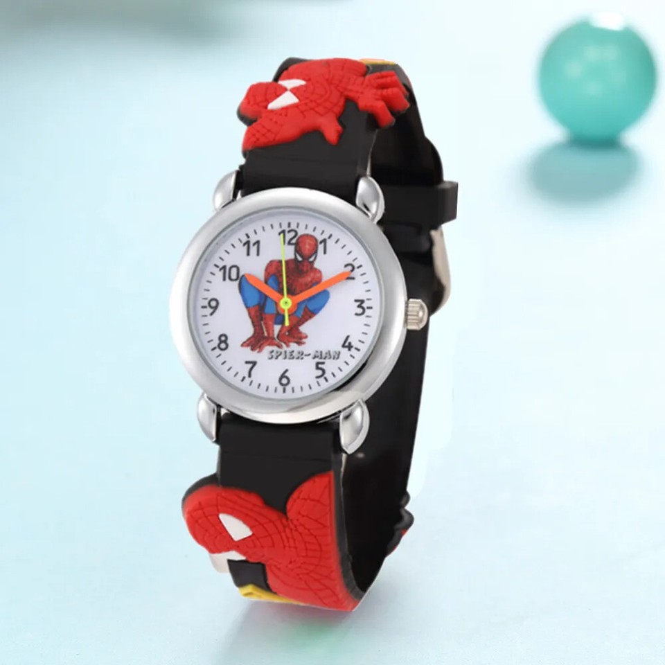 Reloj de Niños 3D Pulsera Silicona para Jóvenes Spiderman Superman
