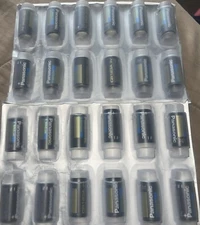 Panasonic CR123A 3V Photo Lithium (Black, Gold, Blue) (24 Batteries