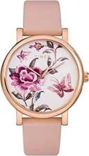 Timex TW2U19300 Women's Full Bloom Floral Dial with Rosegold Leather Strap Watch
