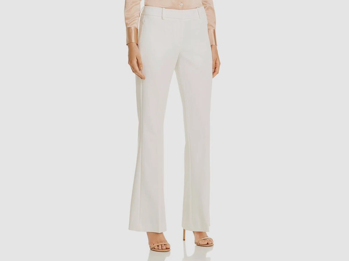 $248 Elie Tahari Women's White Stretch Boot Cut Trousers Dress