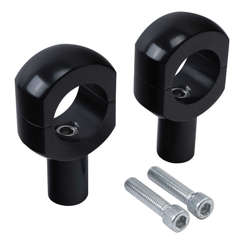 Black 16" Rise 2'' Ape Hanger Bar Handlebar & Riser Fit For Harley ...