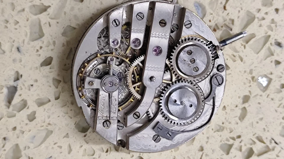 Antica Poket Watch Movement hand  wind High Grad   Not work Good balance - Image 4 of 4