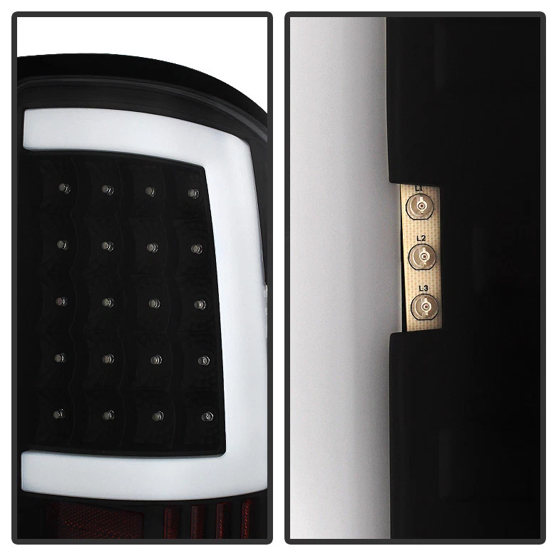 Black 2007-2013 GMC Sierra 1500 2500HD 3500HD LED Tube Tail Lights Brake Lamps - Image 4 of 4