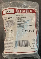  Halex 20422 Flex,  3/4" Squeeze  Connectors, Pack of 3 ( New )