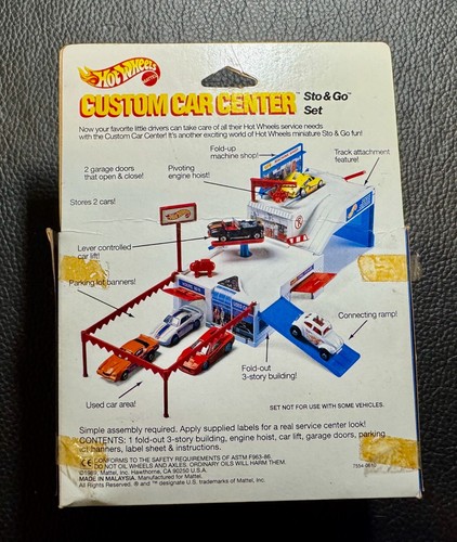 New 1989 Mattel Hot Wheels Sto & Go Custom Car Center Portable Building Playset - Picture 3 of 3
