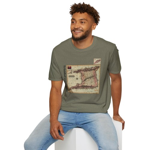 Vintage Trinidad and Tobago Map 1823 T-Shirt - Picture 13 of 17