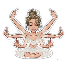 Funny Yoga Girl Meditation Zen Custom Vinyl Sticker Decal +$0 EXTRA SHIPPING