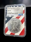 2020 American Silver Eagle $1 - NGC MS 69 Rare Flag Holder / Nice! - No Reserve!