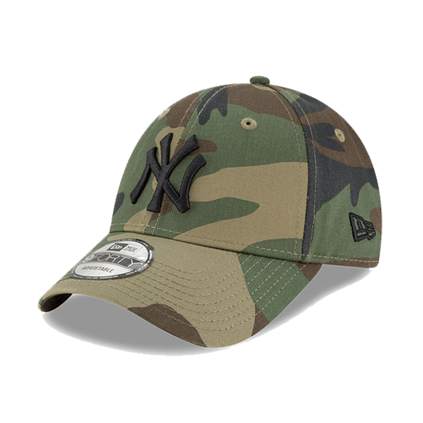 New Era Cap Men's MLB NY Yankees Team Basic Woodland Camo 9FORTY Adjustable Hat