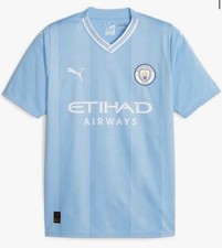 Manchester City Puma Replica Soccer Football Jersey Blue XL