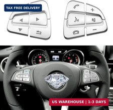 Moonlinks Steering Wheel Button Covers Trim Stickers Compatible with Mercedes