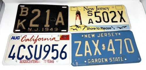 New Jersey California License Plate Lot CSU Vintage State Car Memorabilia