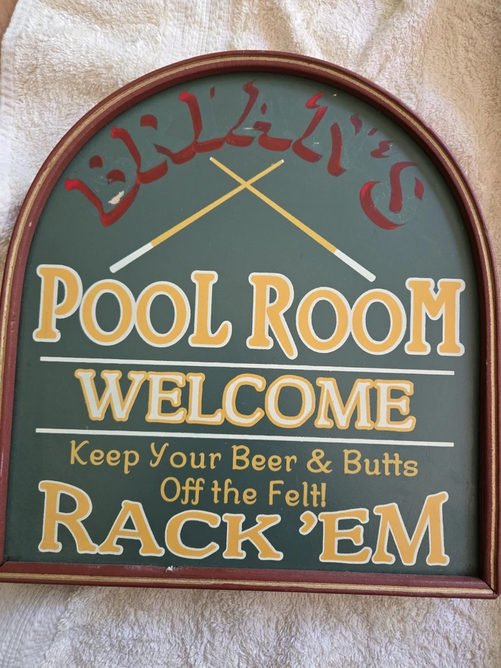Letrero de sala de billar Bryan's 12x12 pulgadas Foto 4 de 4