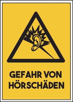 Warning Sign Risk of Hearing Damage Hearing Protection Notice A4 A5 A6 Sticker