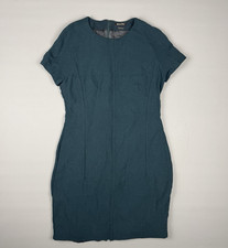 Massimo Dutti Dress Womens 10 Green Pleated Office Business Sheath Dress