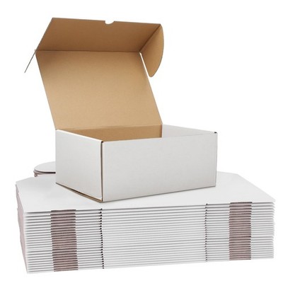 10x7x4 White Shipping Boxes Set of 25, Corrugated Cardboard Box 10 x 7 x 4 fo...