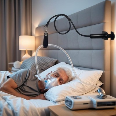 CPAP Hose Holder for Bed, CPAP Hose Hanger Avoid Buckling and Prevent Blockage,