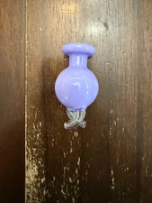 Glass Airflow Bubble Twist Bowl Cap - Wide 25mm Clear Purple