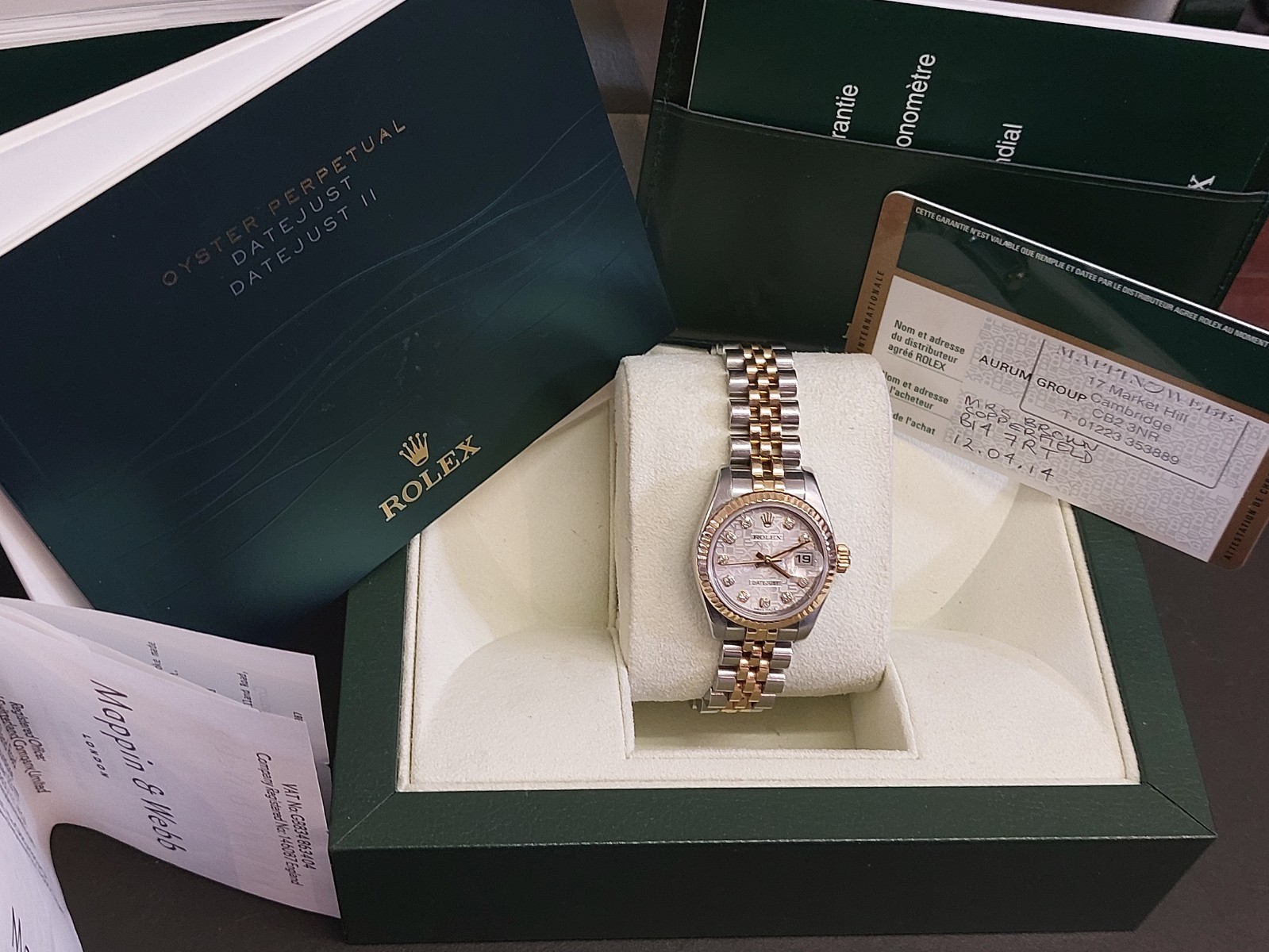 Rolex 179173 Datejust II 2014 Factory Diamond Anniversary dial ( full set Beauty