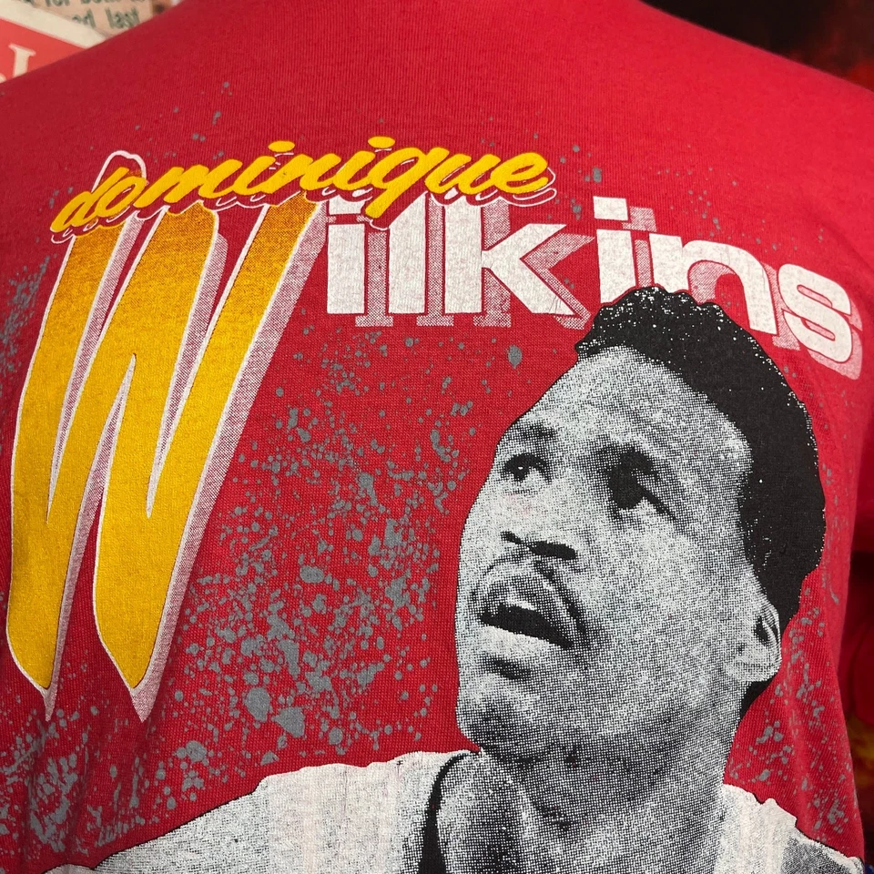 Camiseta Vintage Atlanta Hawks 1989 Dominique Wilkins Starter NBA Tamanho Médio - Imagem 2 de 4