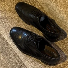 Florsheim Black Wing Brogue Tip Oxfords Dress Shoes Men's US 10.5D