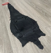 Black Genuine Belly Nile Crocodile Hide Leather Skin Gator Croc Scrap 3764