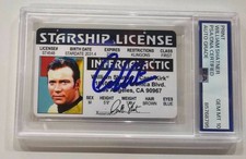William Shatner Captain Kirk Star Trek Starship License PSA Gem Mint 10