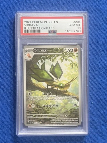 2024 POKEMON SSP EN-SURGING SPARKS #206 VIBRAVA ILLUSTRATION RARE PSA 10
