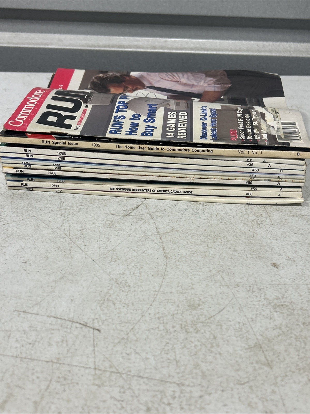 Lot of 12 1980’s RUN The User's Guide to Commodore Vintage Computer Magazines