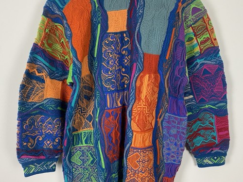 Rare COOGI Vintage Multicolor New Wool Button Up Cardigan 3D Knit Sweater Size M - Picture 13 of 23