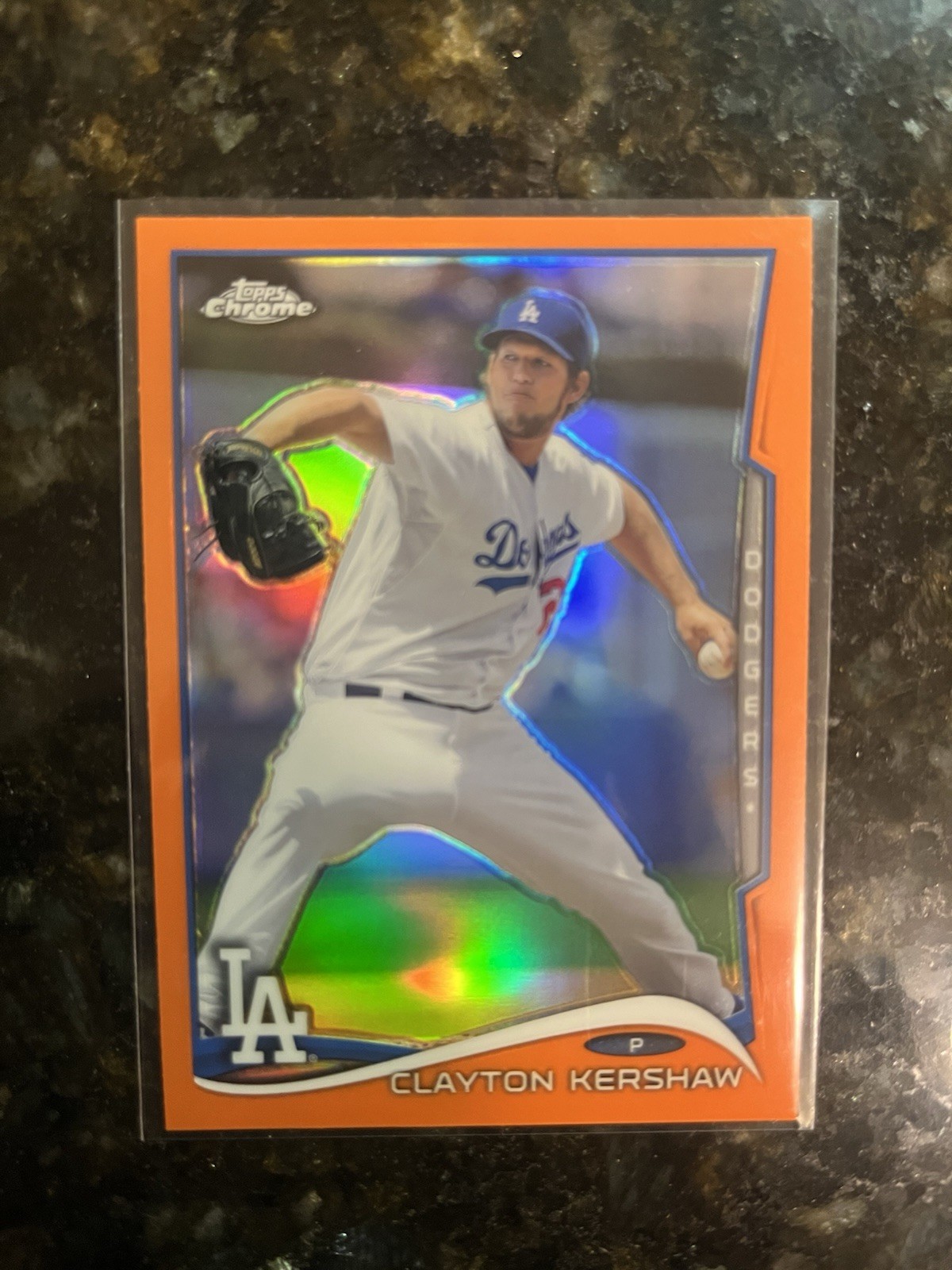 2014 Topps Chrome Clayton Kershaw Orange Refractor #100 Dodgers SP