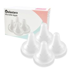 4 PCS Soft Silicone Baby Bottle Nipples Natural Feel BPAFree 1M Size S