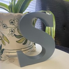 Wooden Letter "S" / Blue / S / 5x4x1 / Decor / Crafts