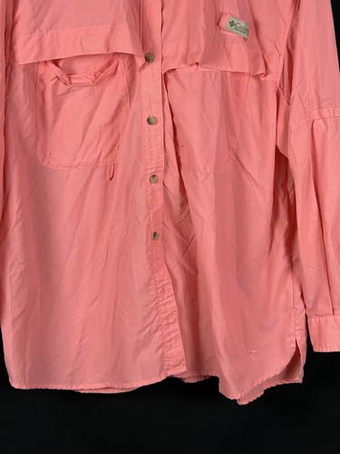 Columbia Fishing Sun Shirt Long Sleeve Pink Flamingo Bay Vented Women's Size XL - Picture 2 of 8