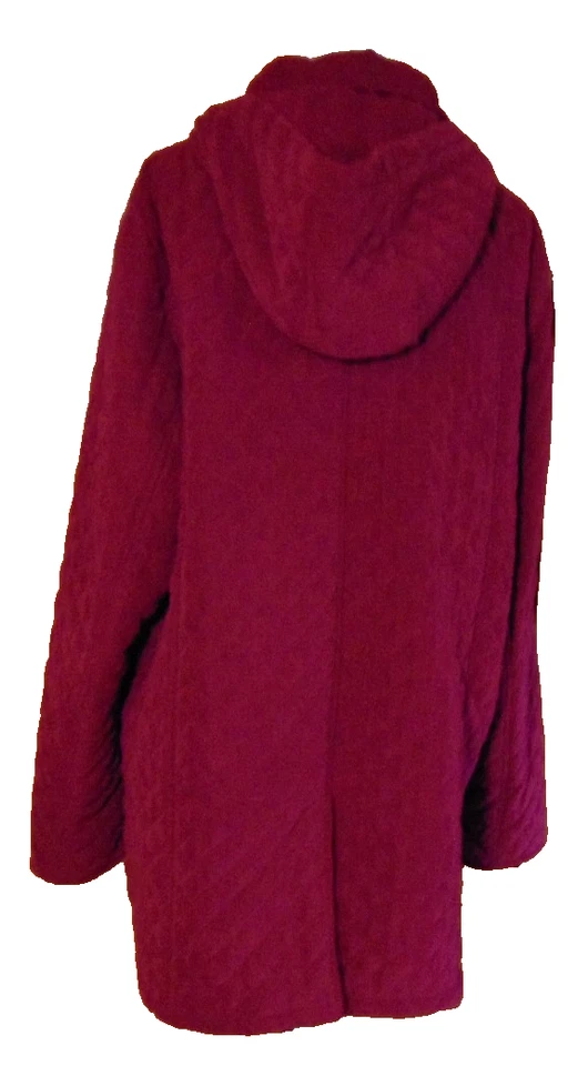 CHAQUETA PARKA ABRIGO ROSA MEGENTA CON CAPUCHA POLI NAILON ACOLCHADO MUJER BRECKEN RIDGE ~ 2X Foto 3 de 4