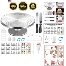 Cake Decorating Kit with Turntable Tips Icing Spatulas Leveler 87 pcs