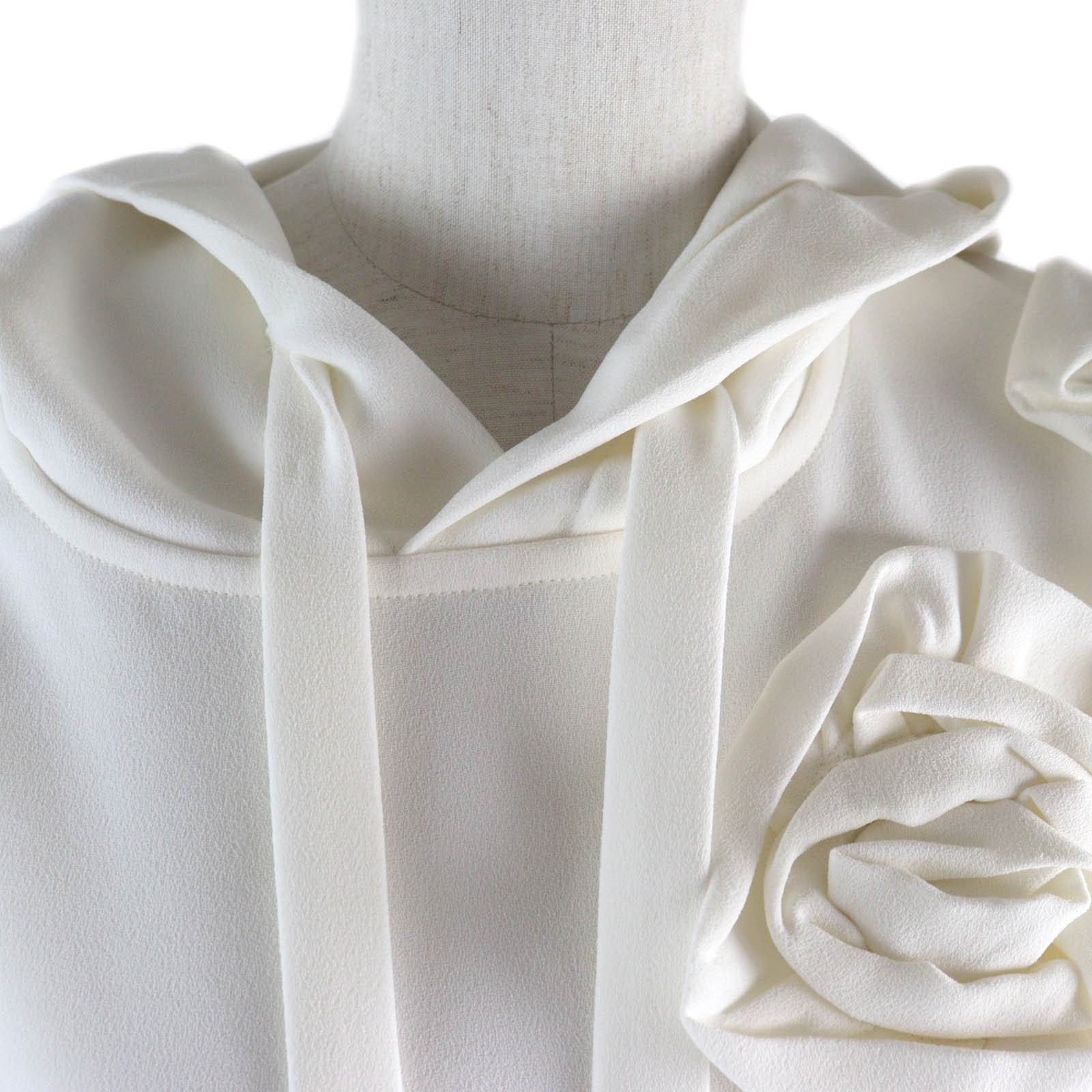 Excellent VALENTINO Tunic Flower motif hooded long sleeve dress Ivory Women ... thumbnail 4