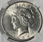 1934-D Peace Silver Dollar $1 Choice Uncirculated P  G  A  M S 6 4